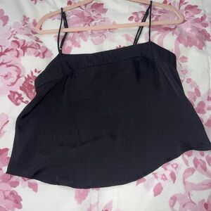 Kendall + Kylie Black Silk Tank Top